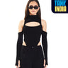 Black Ribbed Two Way Bodysuit - BonkersCorner