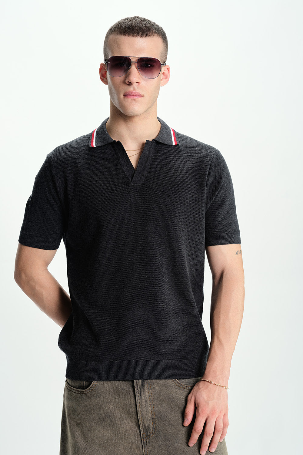 Blackout Knit Polo - BonkersCorner