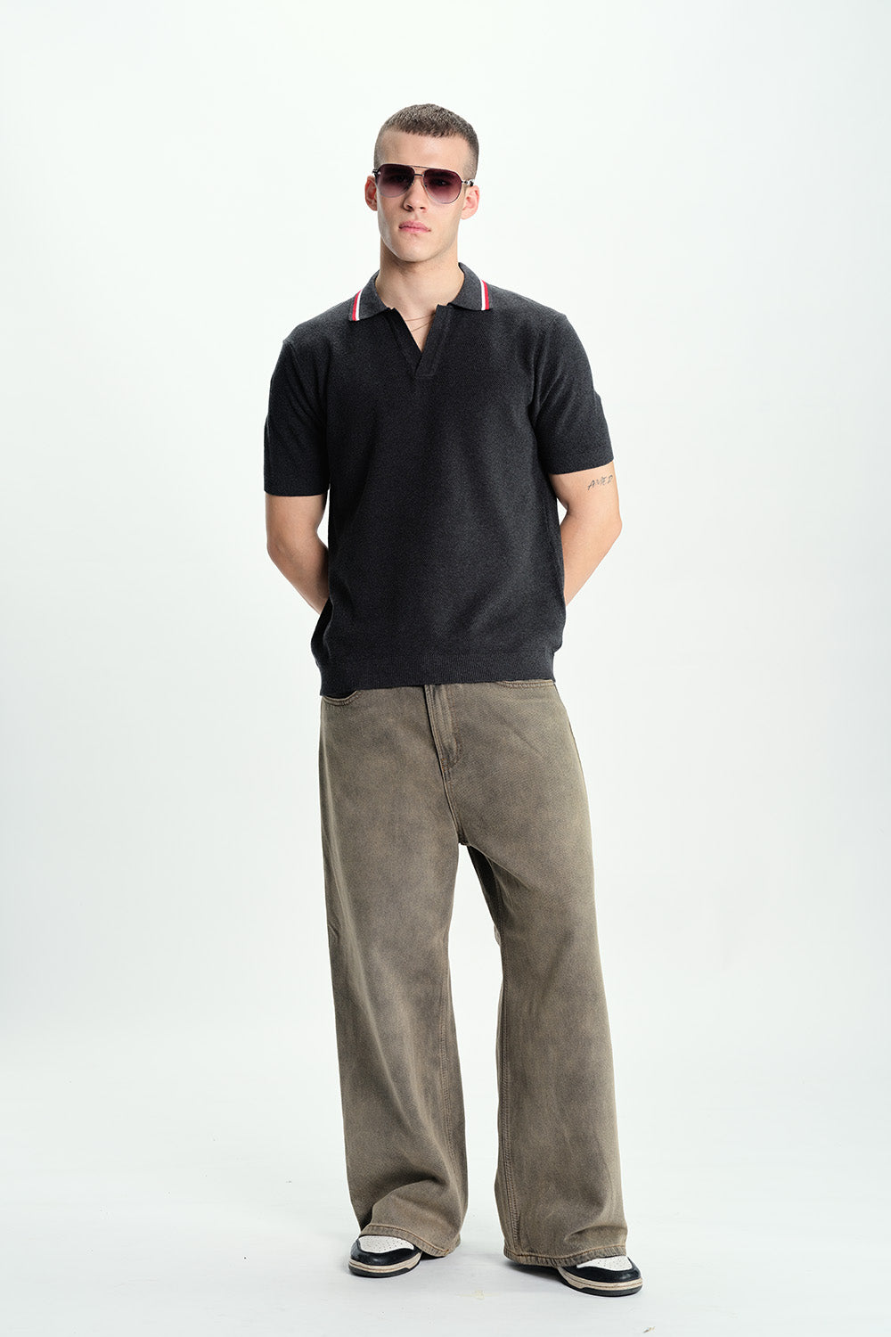 Blackout Knit Polo - BonkersCorner