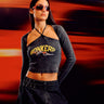Blitz Halter Neck Long Sleeve Top - BonkersCorner