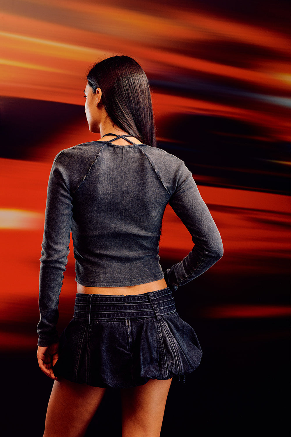 Blitz Halter Neck Long Sleeve Top - BonkersCorner