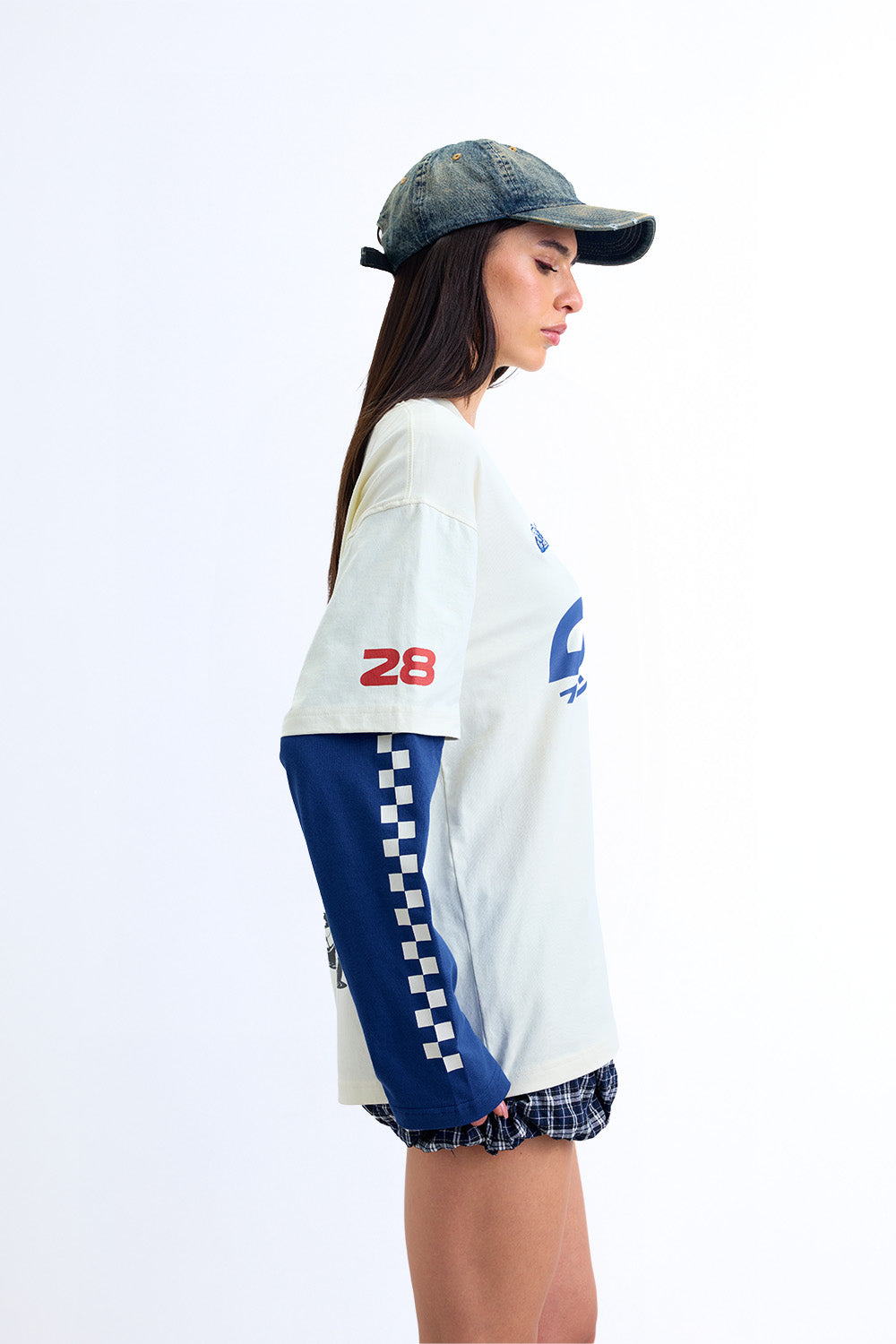 Blue Line Drift Long Sleeve T-shirt - BonkersCorner