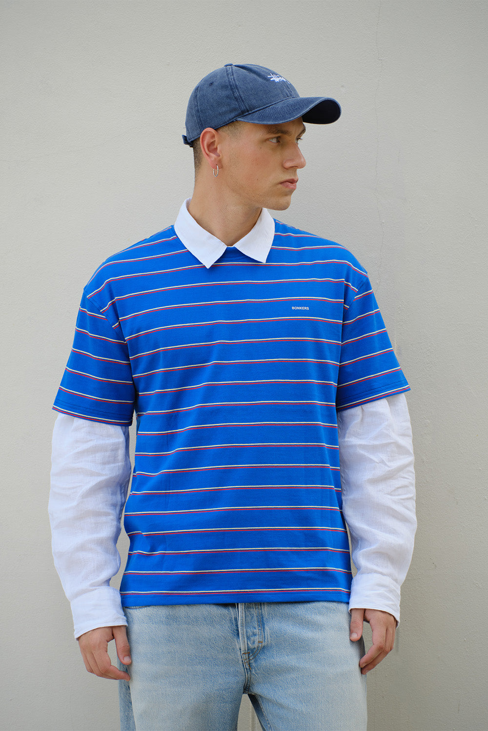 Blue Rush Stripe Oversized T-shirt