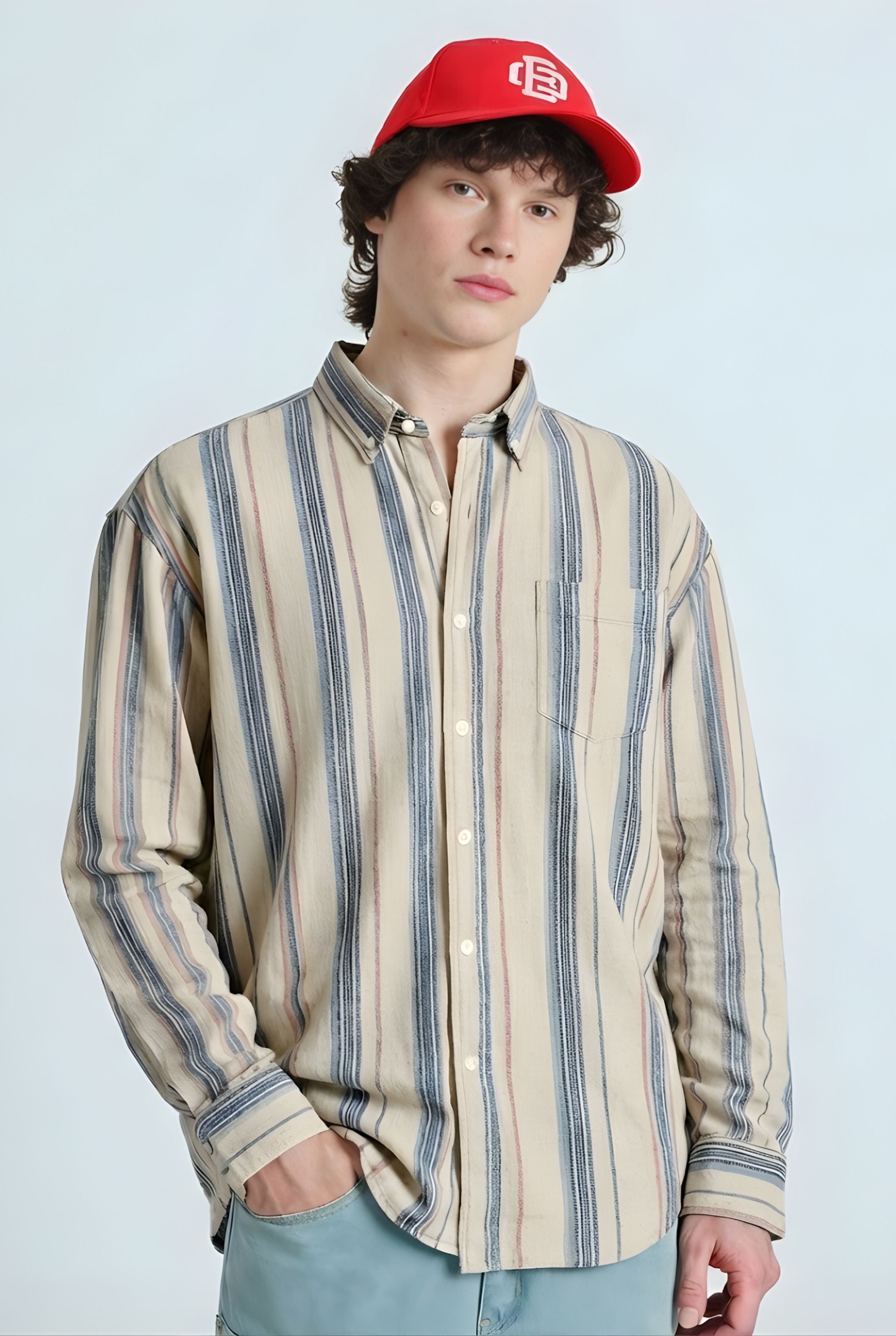 Blue Striped Full Sleeve Shirt