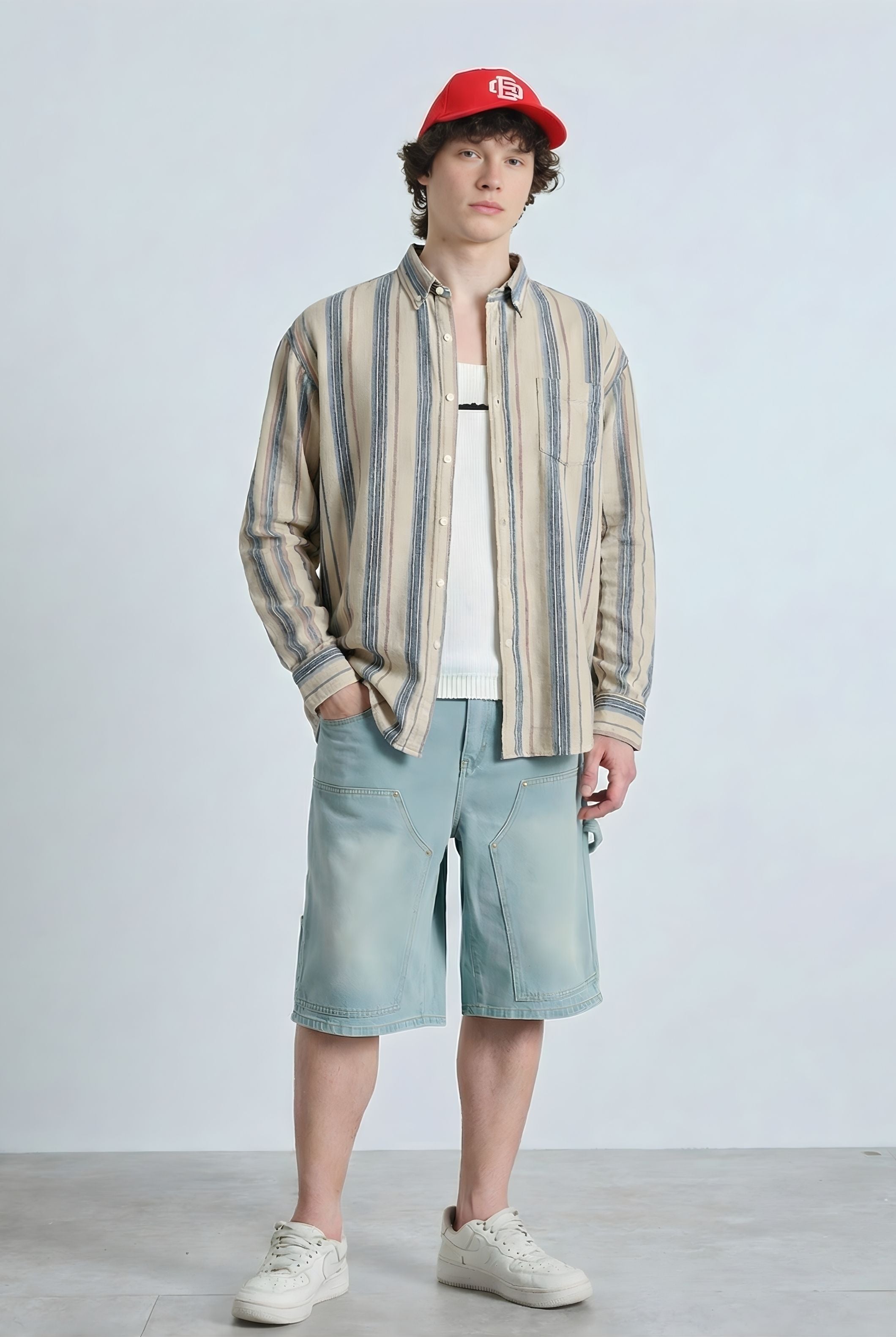 Blue Striped Full Sleeve Shirt