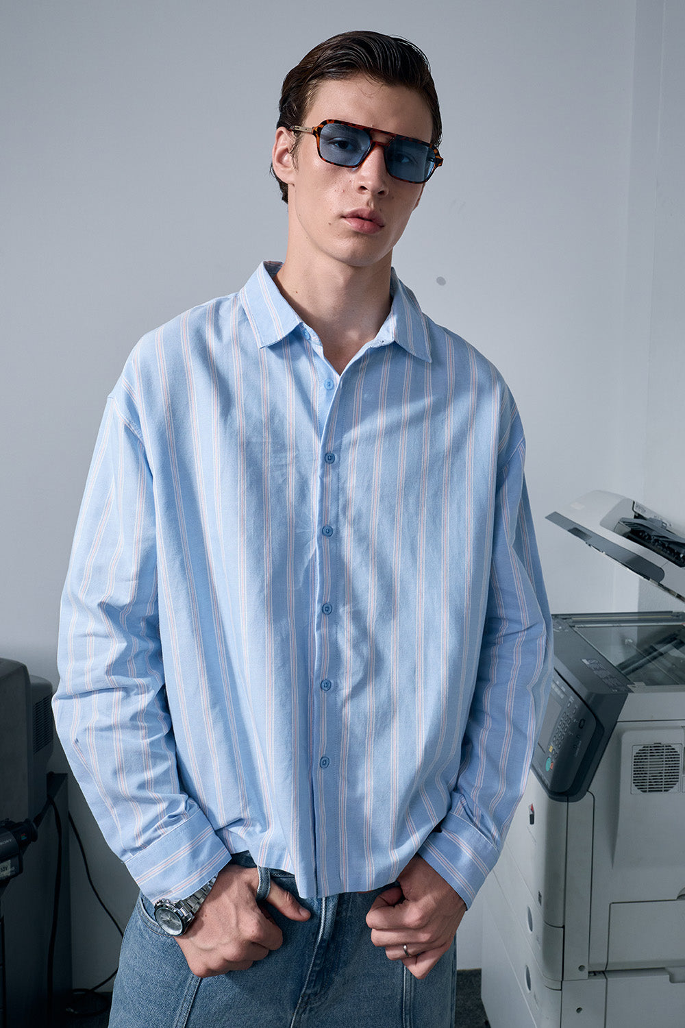 Blue Vintage Striped Full Sleeve Shirt - BonkersCorner