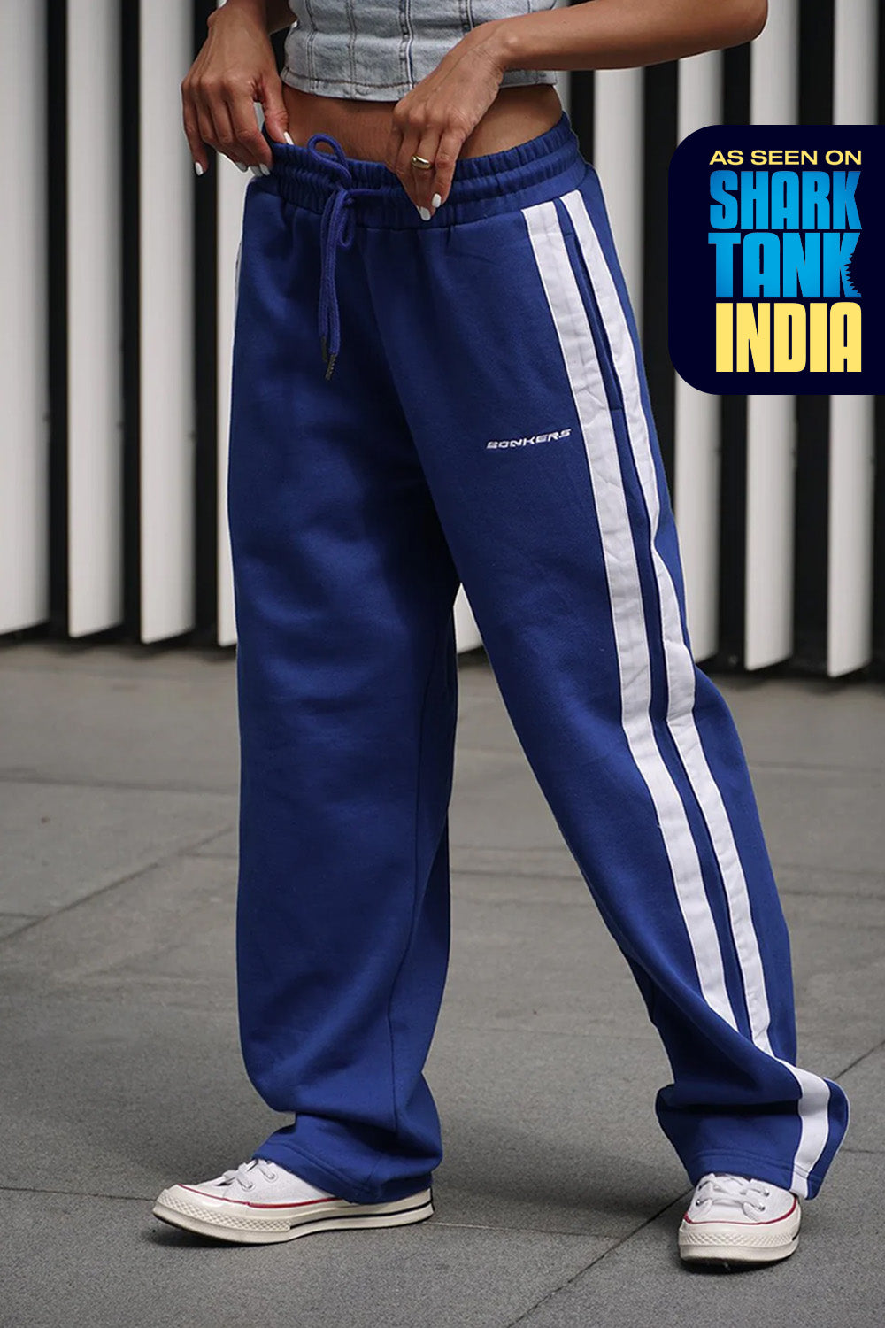 Blue Sporty Straight Fit Pants - BonkersCorner