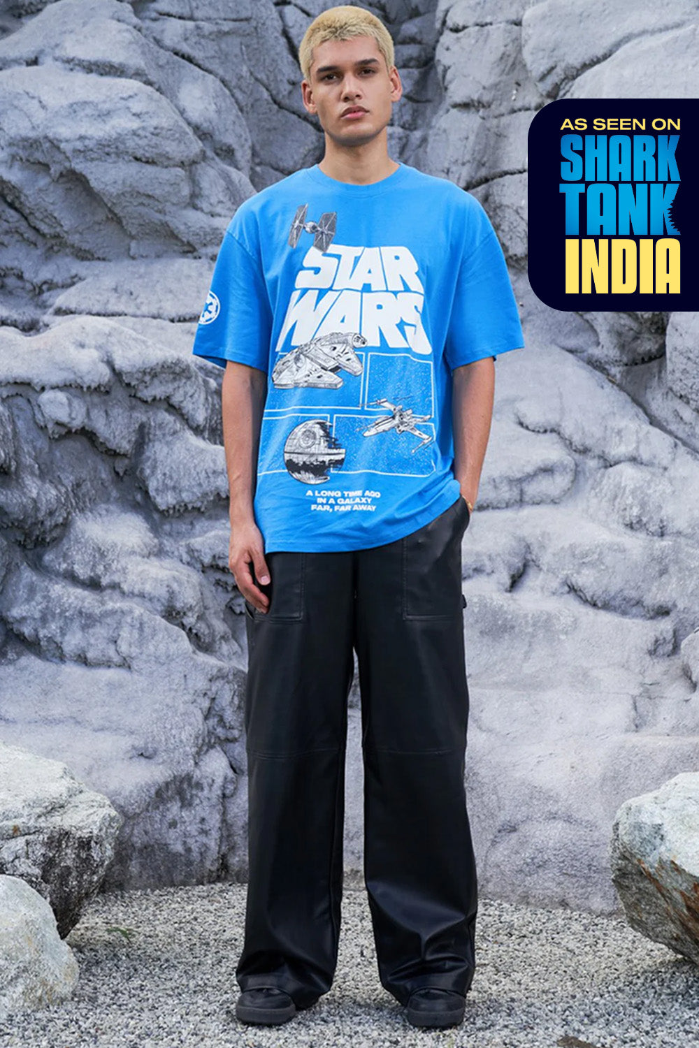 Blue Star Wars Oversized T-shirt - BonkersCorner