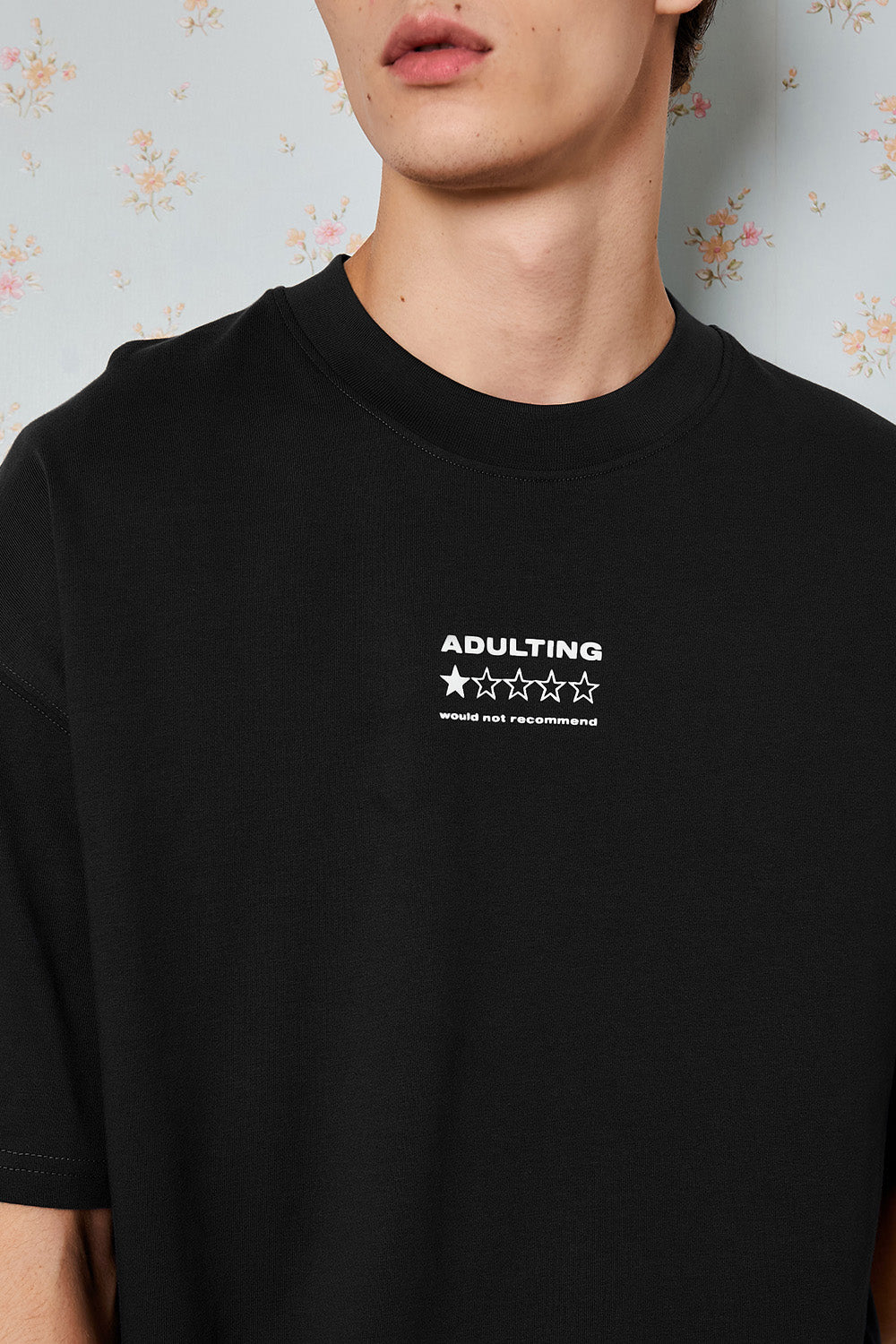 Adulthood Error Black Oversized T-shirt