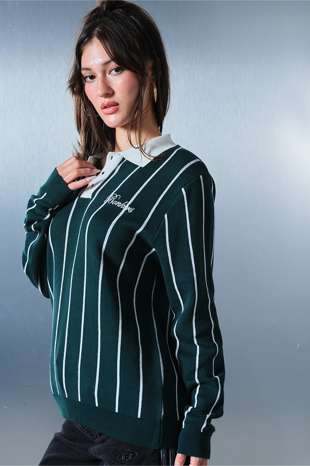 Retro Emerald Full Sleeved Polo