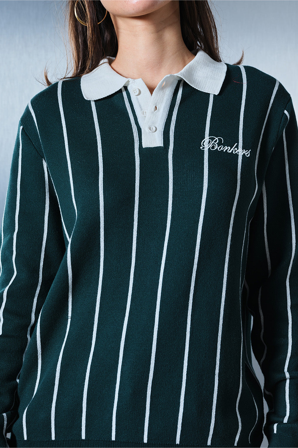Retro Emerald Full Sleeved Polo