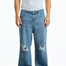 Wrecked Blue Distressed Jeans - BonkersCorner