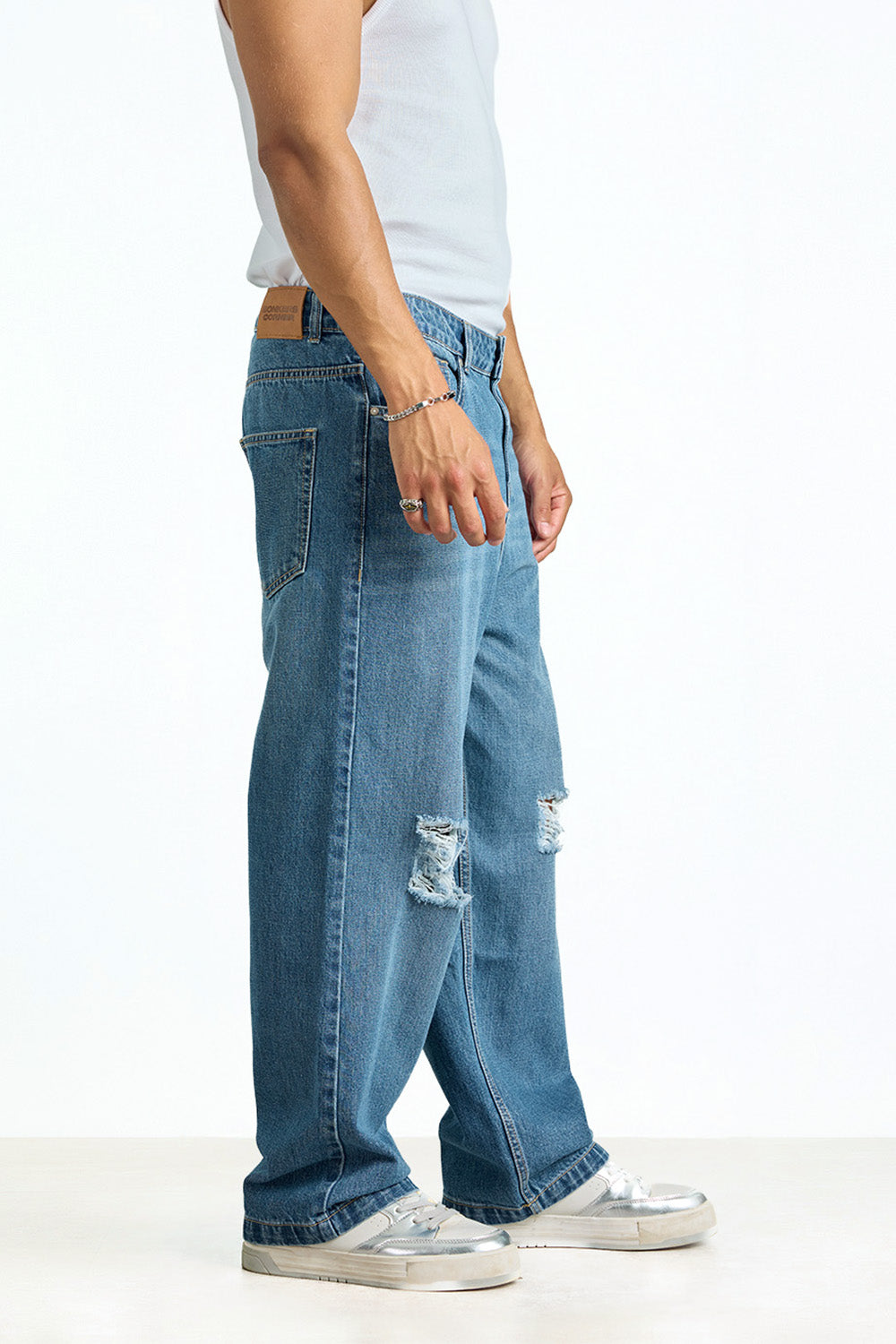 Wrecked Blue Distressed Jeans - BonkersCorner