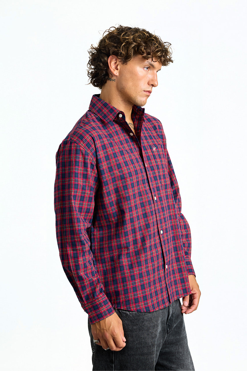 Crimson Check Casual Shirt - BonkersCorner