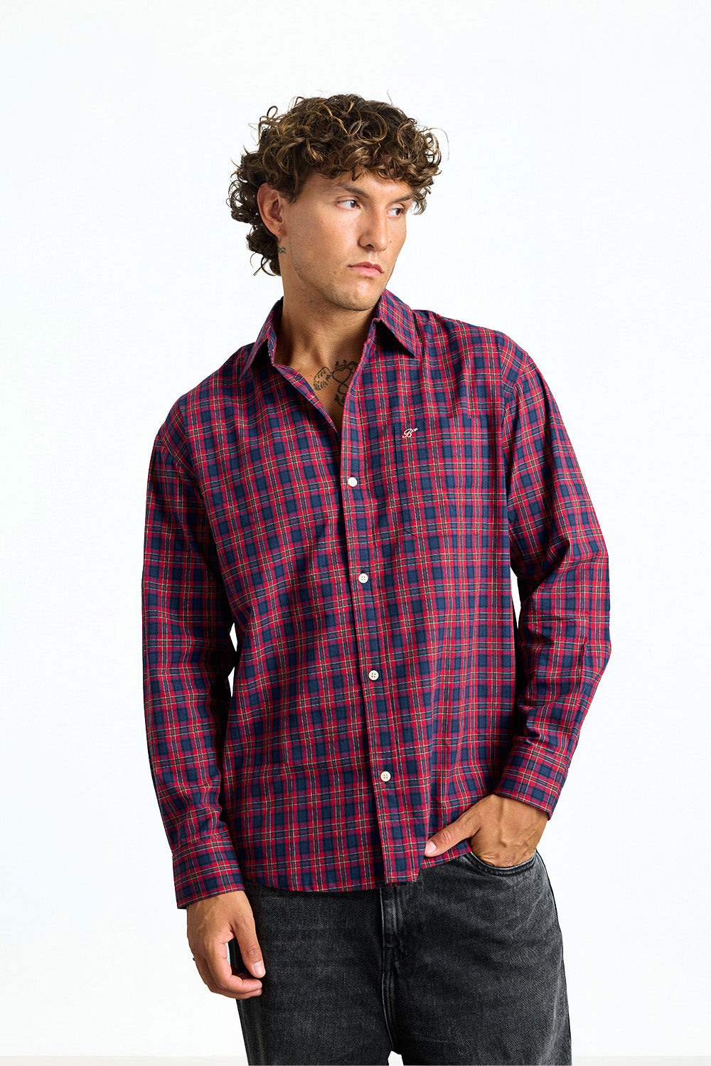 Crimson Check Casual Shirt - BonkersCorner