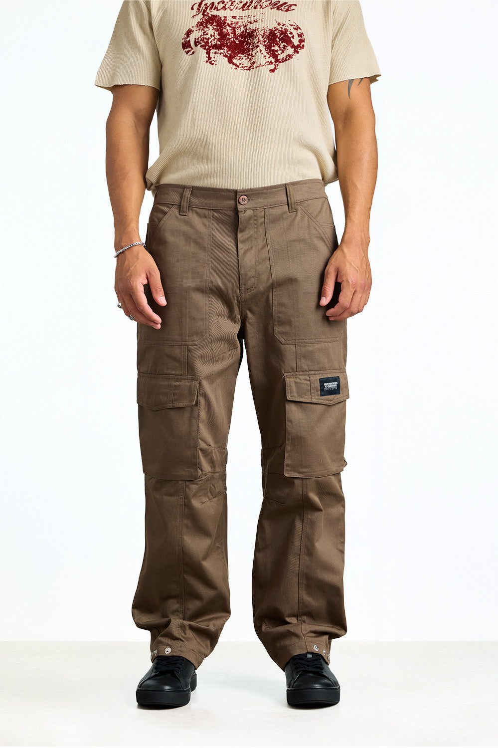 Coffee Brown 6 Pockets Pants - BonkersCorner