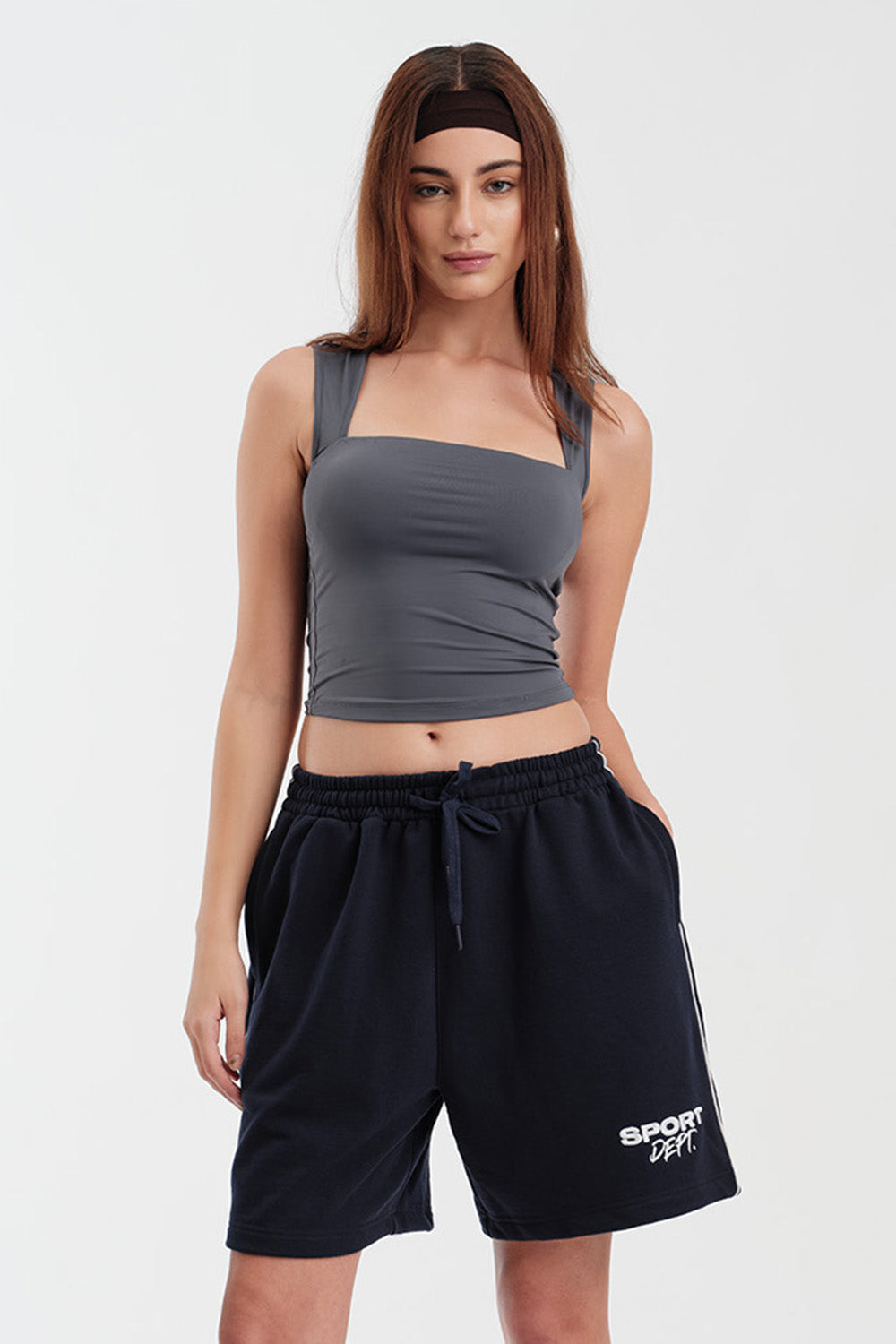 Ombre Blue Polyamide Square Neck Top - BonkersCorner