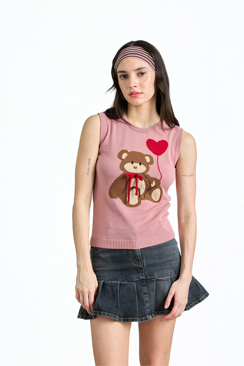 Bear With Me Pink Knit Vest - BonkersCorner