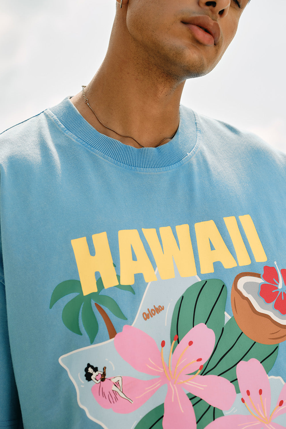 Hawaii Bloom Oversized T-shirt - BonkersCorner