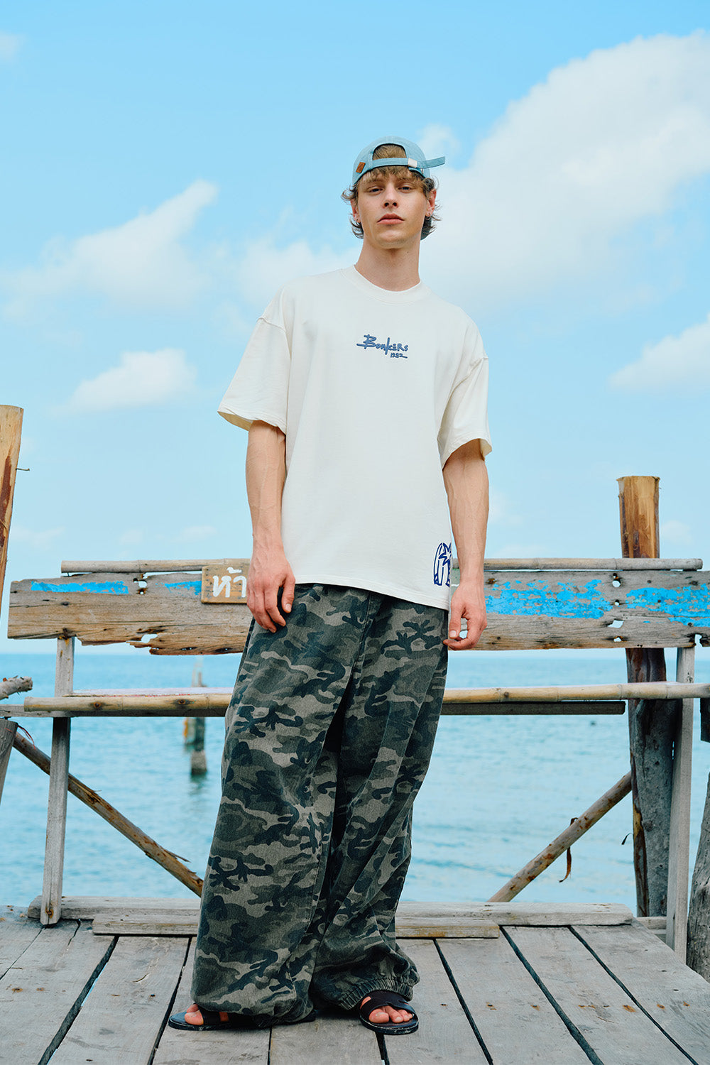 Coastal Stories Off White Oversized T-shirt - BonkersCorner