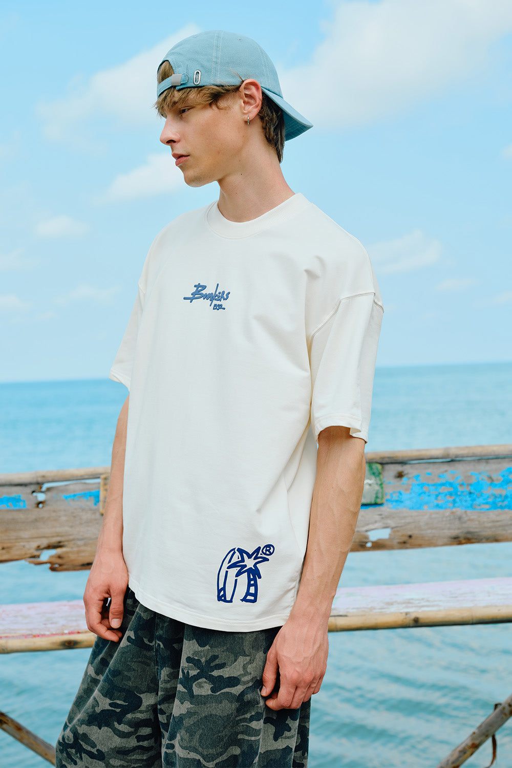 Coastal Stories Off White Oversized T-shirt - BonkersCorner