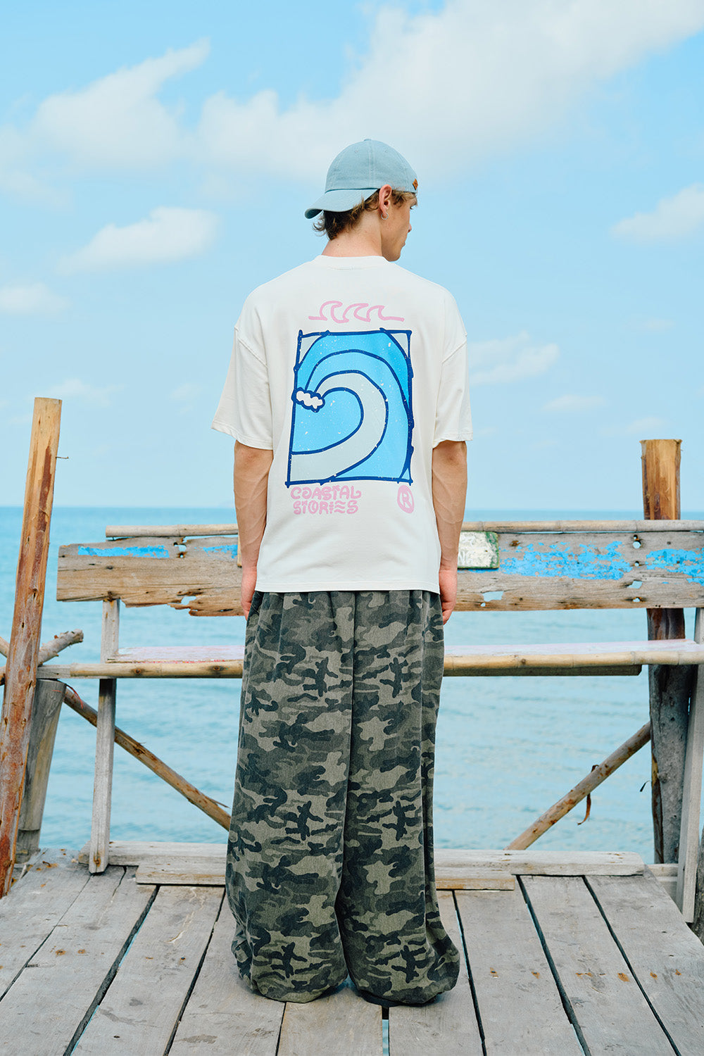 Coastal Stories Off White Oversized T-shirt - BonkersCorner