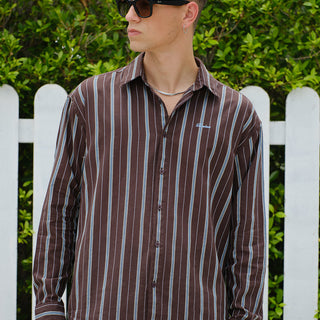 Mocha Avenue Striped Shirt - BonkersCorner