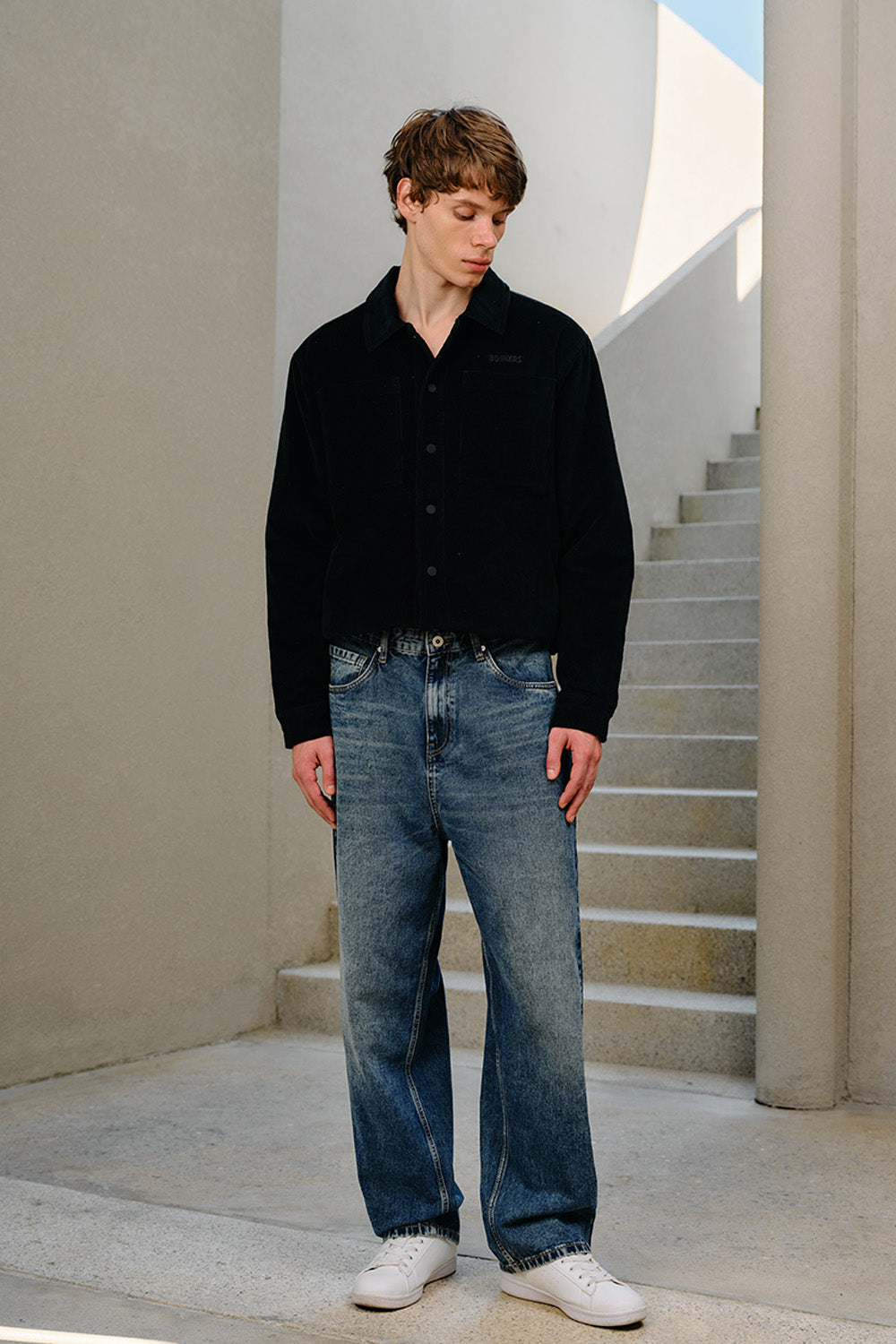 Rugged Wash Wide Leg Jeans - BonkersCorner