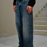 Rugged Wash Wide Leg Jeans - BonkersCorner