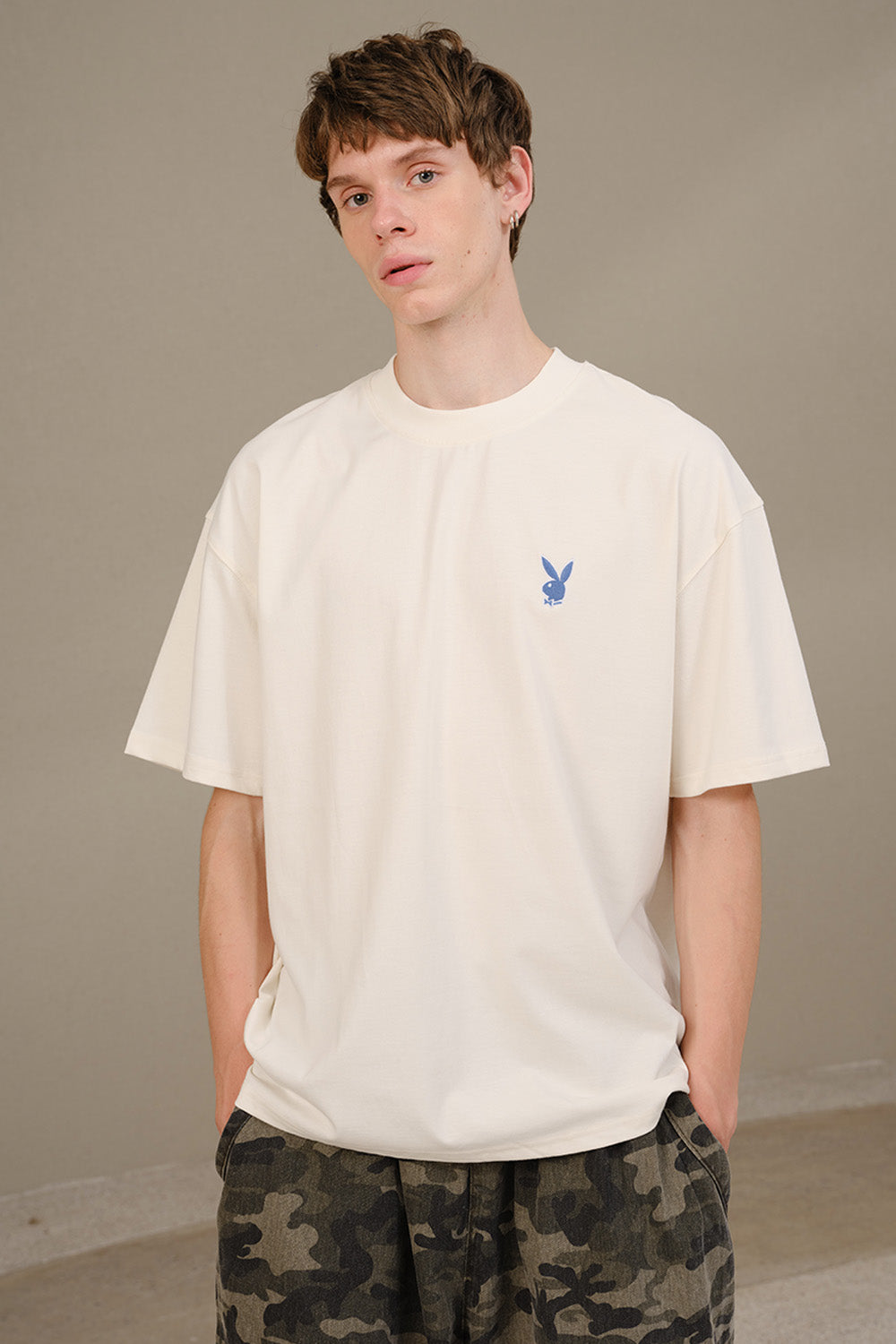 Playboy Core Off White Oversized T-shirt - BonkersCorner