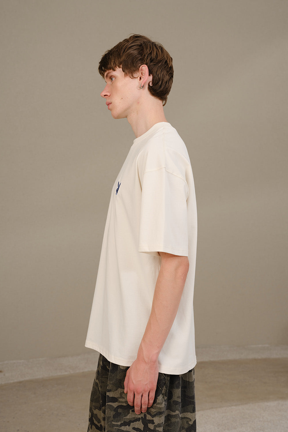 Playboy Core Off White Oversized T-shirt - BonkersCorner