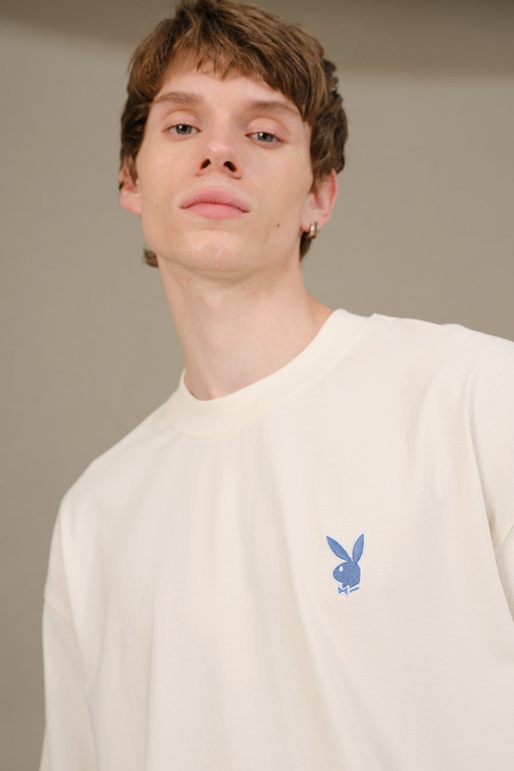 Playboy Core Off White Oversized T-shirt - BonkersCorner