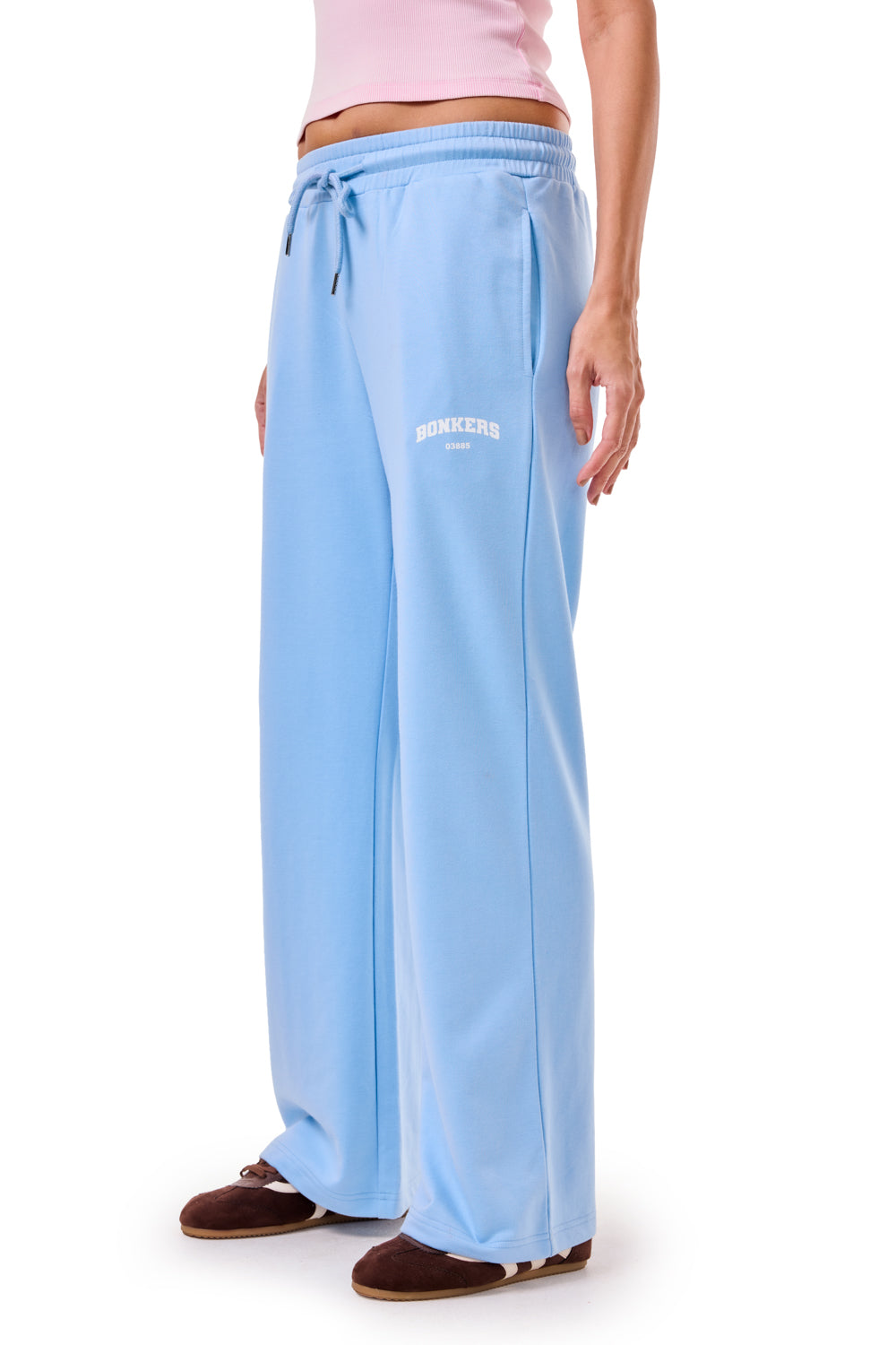 Frosted Blue Wide-Leg Sweatpants