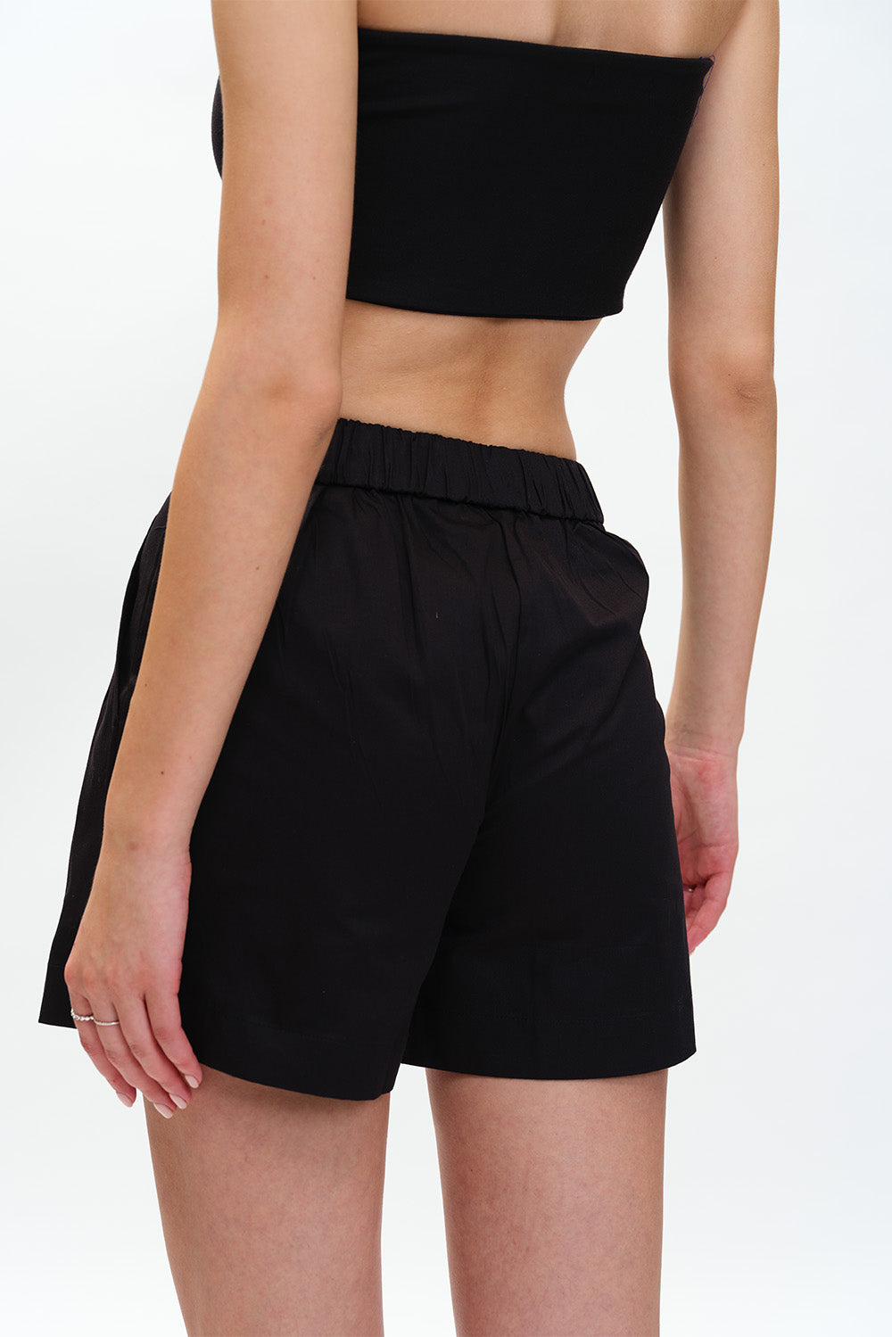 Black Elastic Bermuda Shorts - BonkersCorner