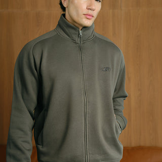 Charcoal High Neck Zipper Jacket - BonkersCorner