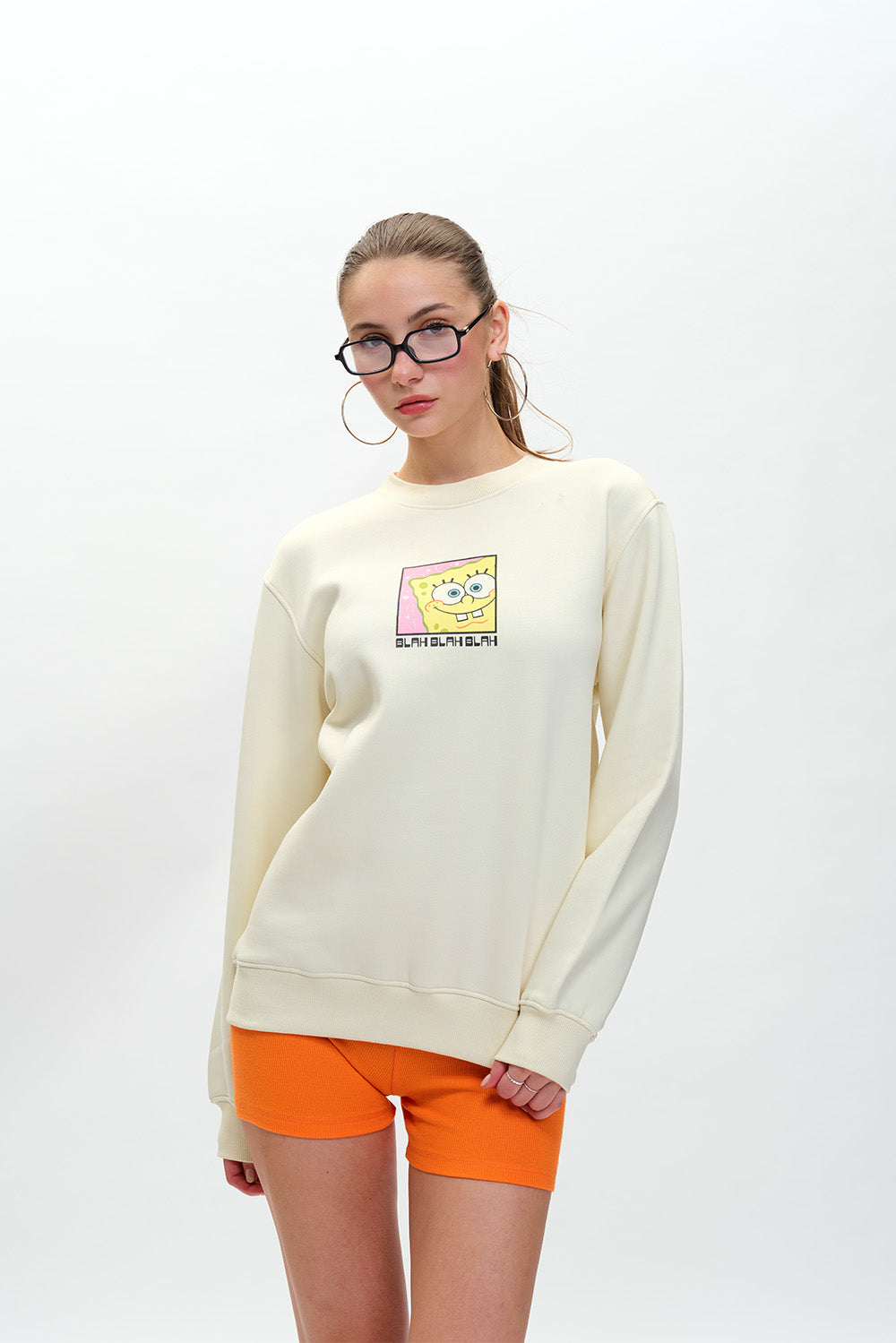 Off White SpongeBob Sweatshirt - BonkersCorner