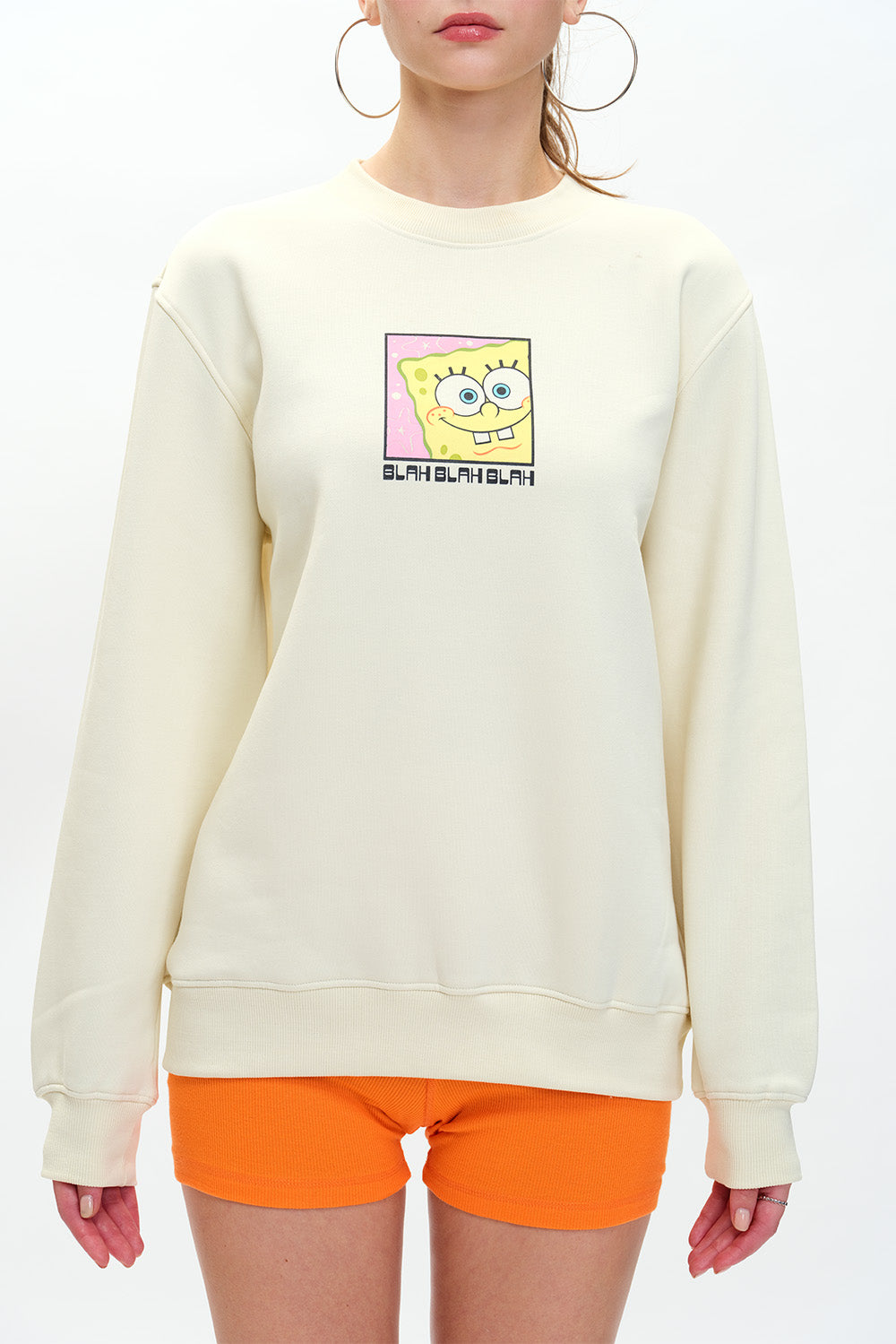Off White SpongeBob Sweatshirt - BonkersCorner