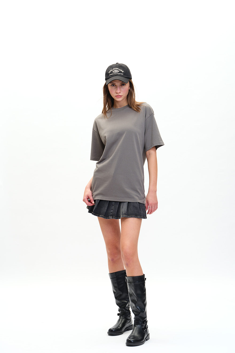 Solid Grey Soft Jersey Oversized T-shirt - BonkersCorner
