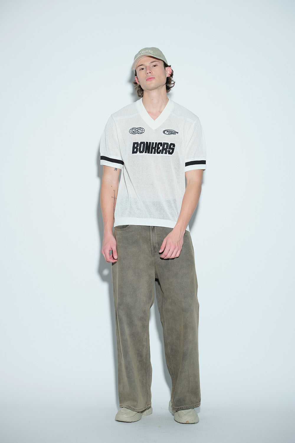 Retro Soccer White Knit Jersey