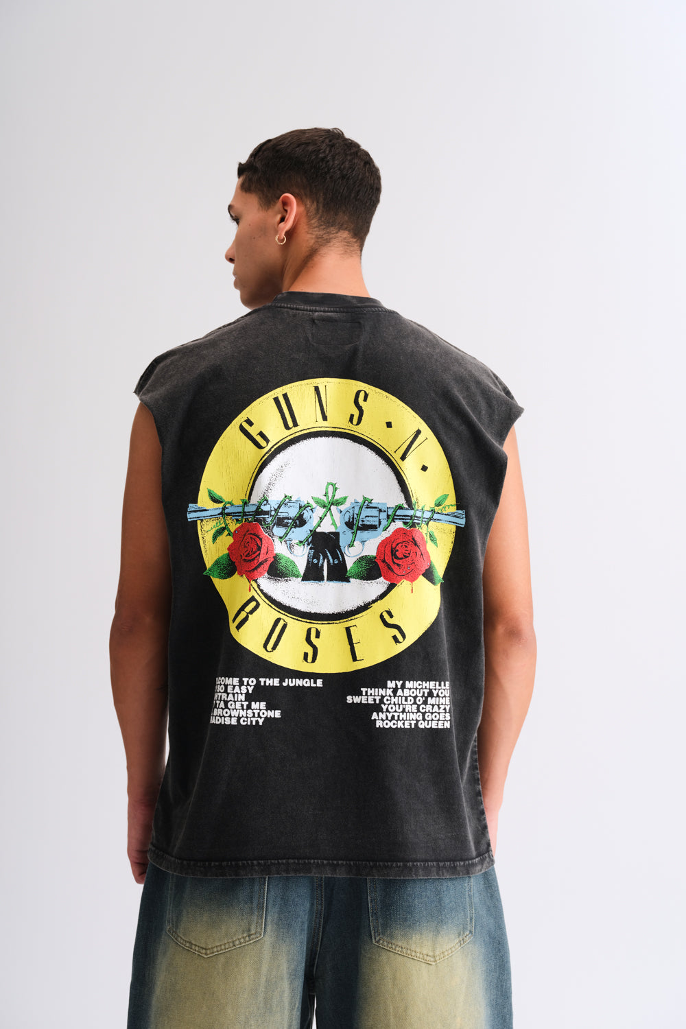 Faded Reckless Guns N Roses Oversized Tank - BonkersCorner