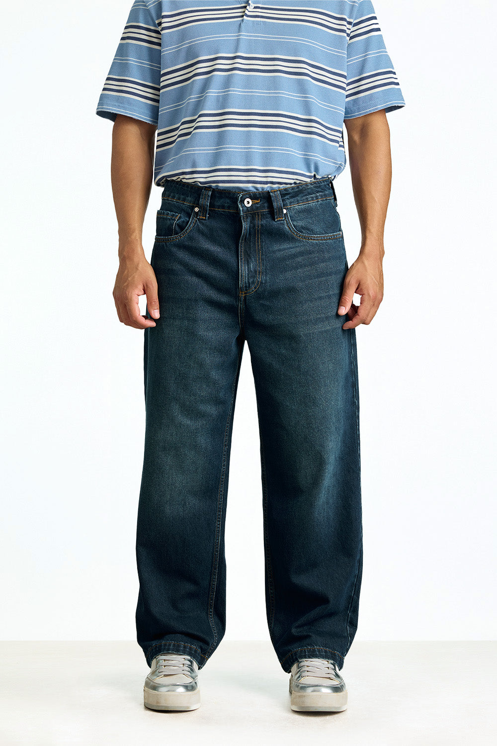 Blue Ease Relaxed Fit Jeans - BonkersCorner