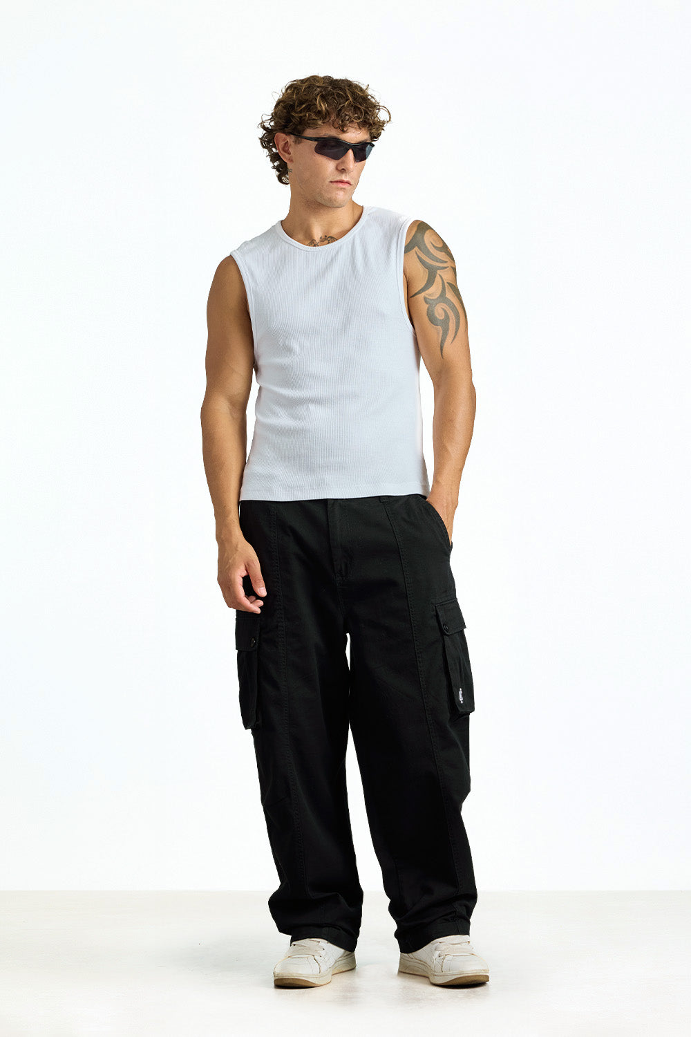 Black Static Cargo Pants - BonkersCorner
