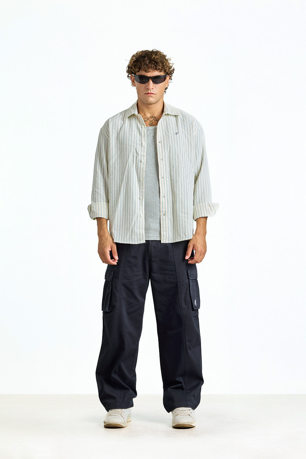 Blue Static Cargo Pants - BonkersCorner