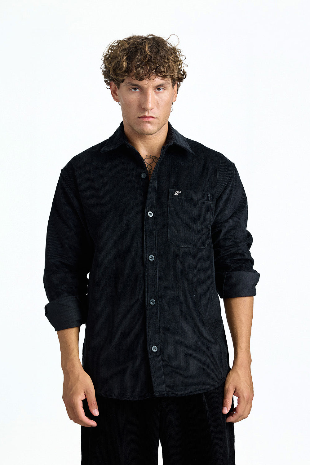 Everyday Black Corduroy Shirt - BonkersCorner