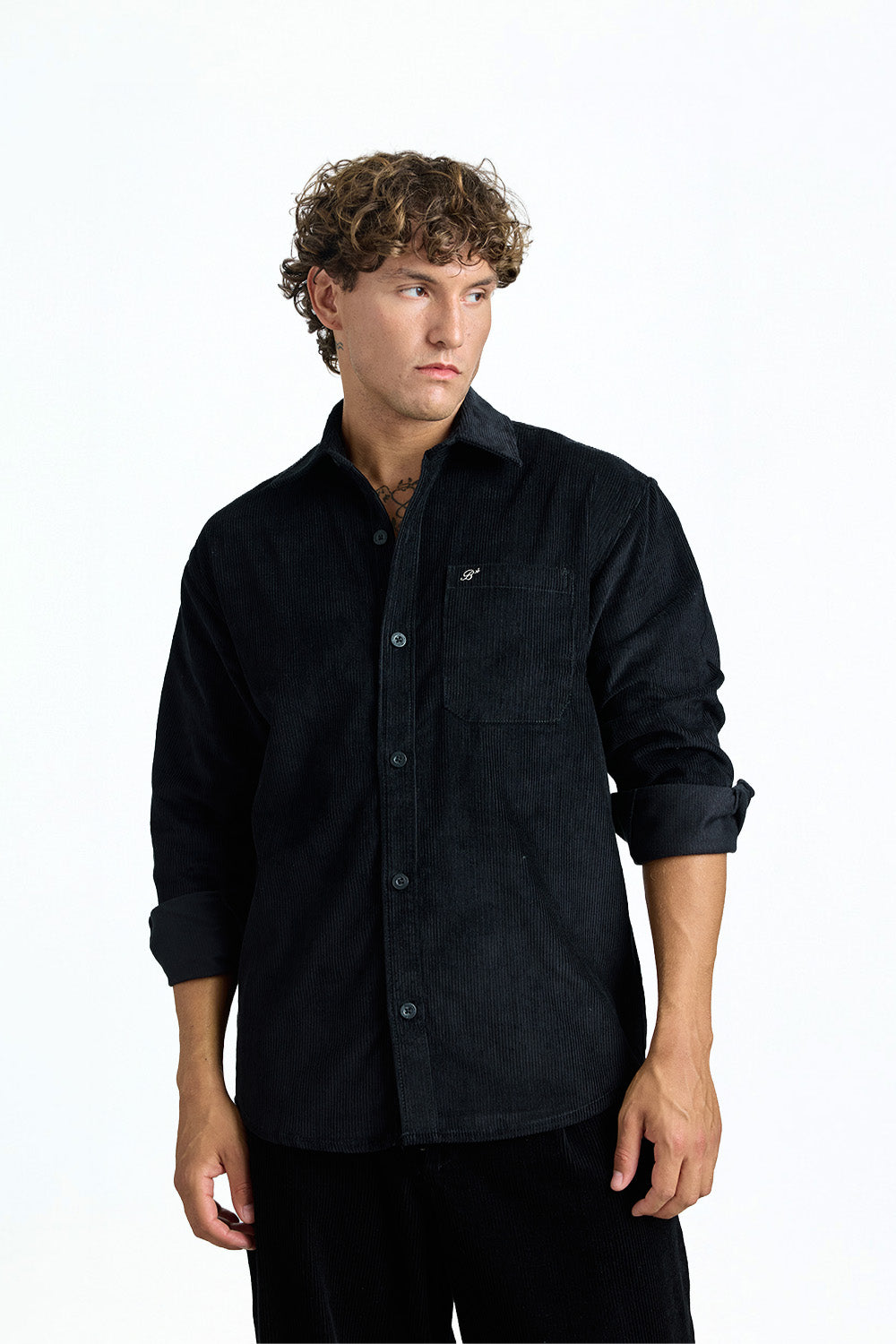 Everyday Black Corduroy Shirt - BonkersCorner