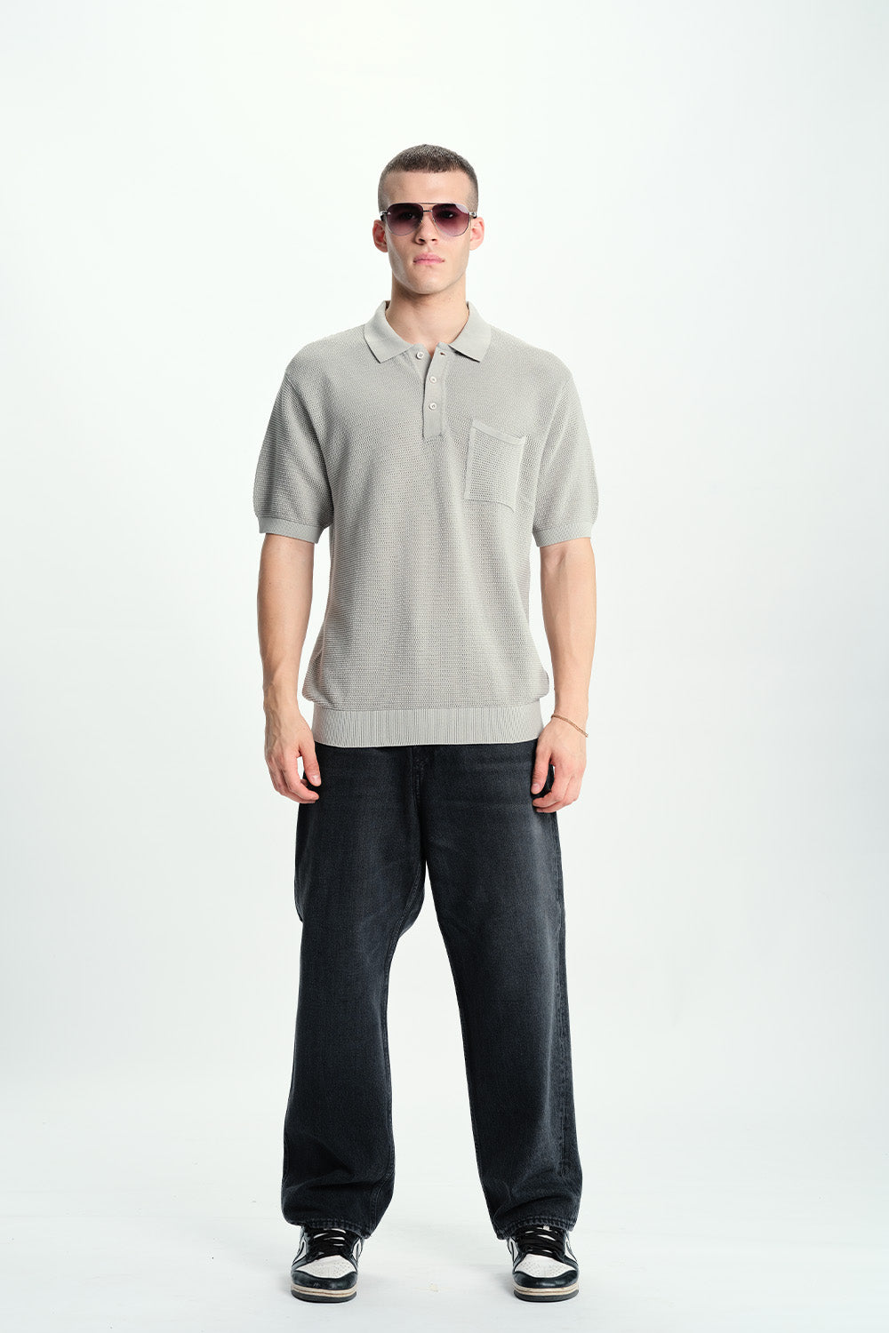 Silver Lining Knit Premium Polo - BonkersCorner