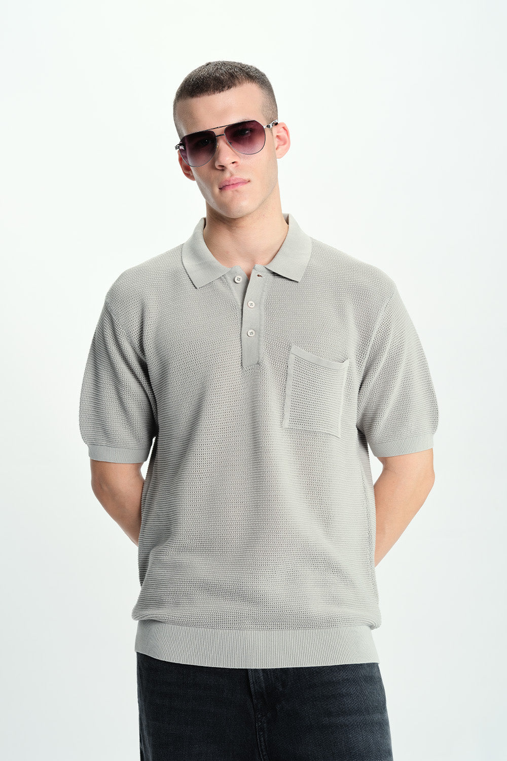 Silver Lining Knit Premium Polo - BonkersCorner