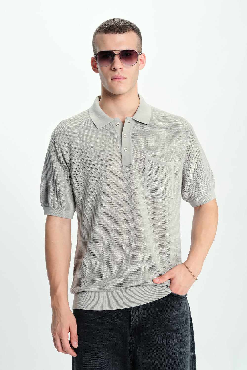 Silver Lining Knit Premium Polo - BonkersCorner