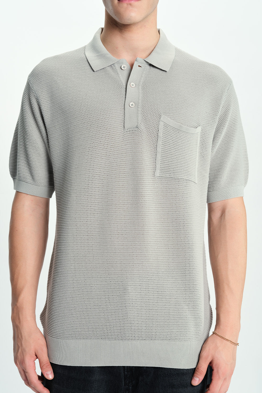 Silver Lining Knit Premium Polo - BonkersCorner
