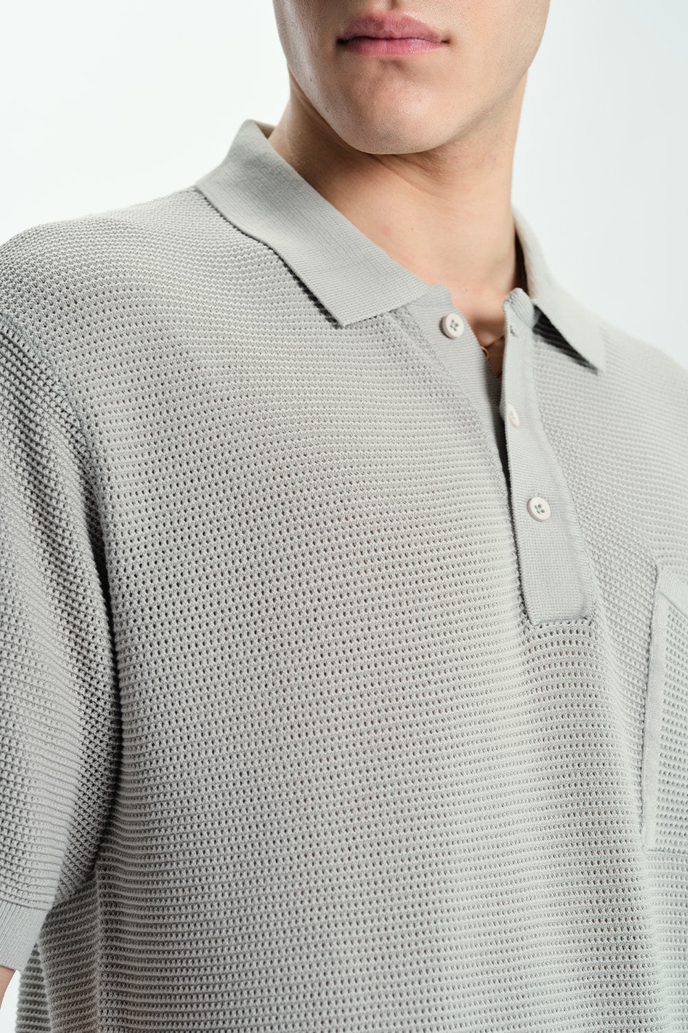 Silver Lining Knit Premium Polo - BonkersCorner